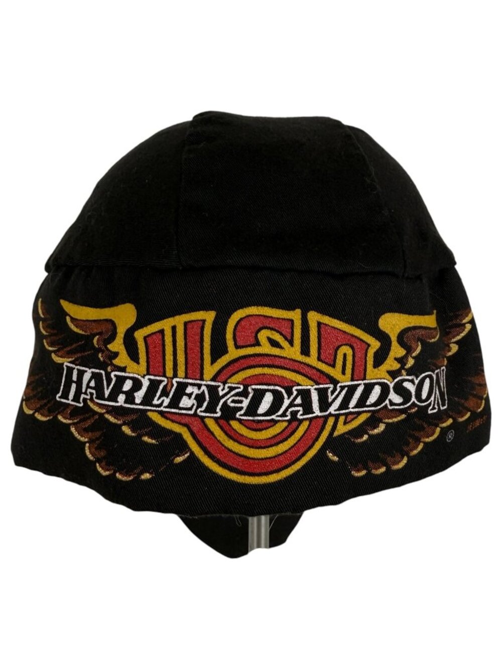 Harley Davidson Black Cotton Do Rag Skull Cap USA Wings Headwrap Bandana Logo